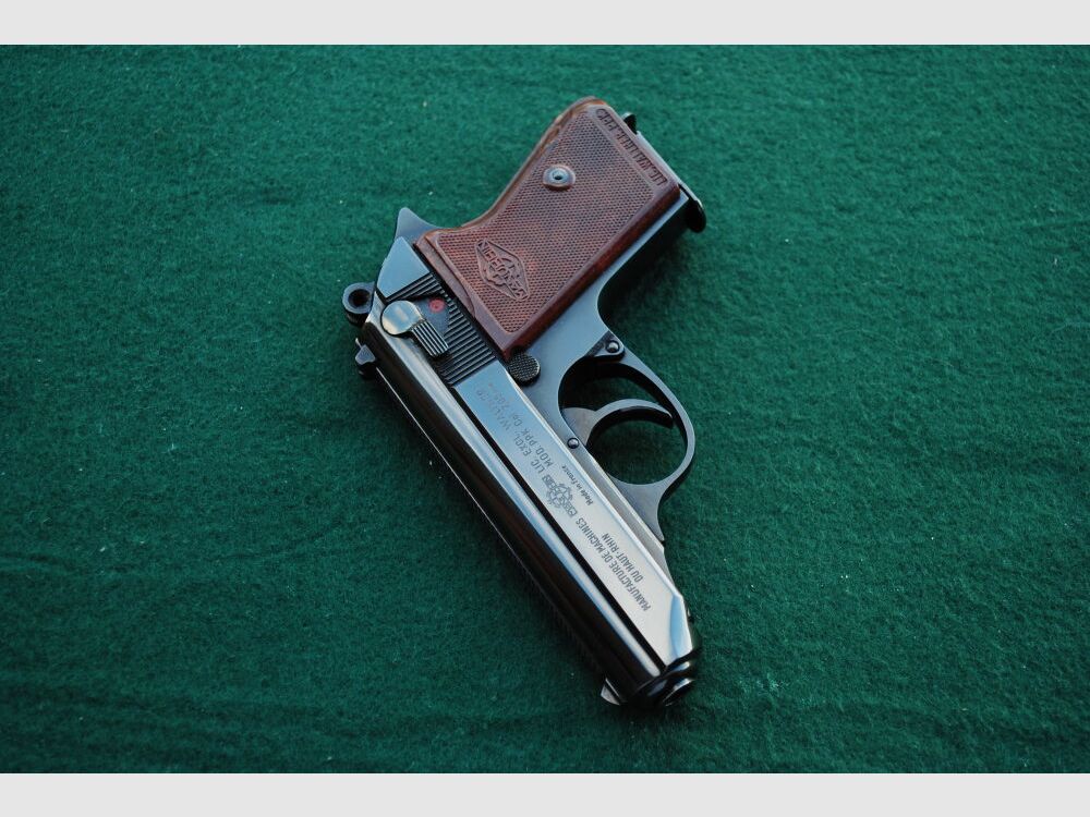 Walther PPK von Manuhrin, Stahlgriffstück, OVP mit Schussbild