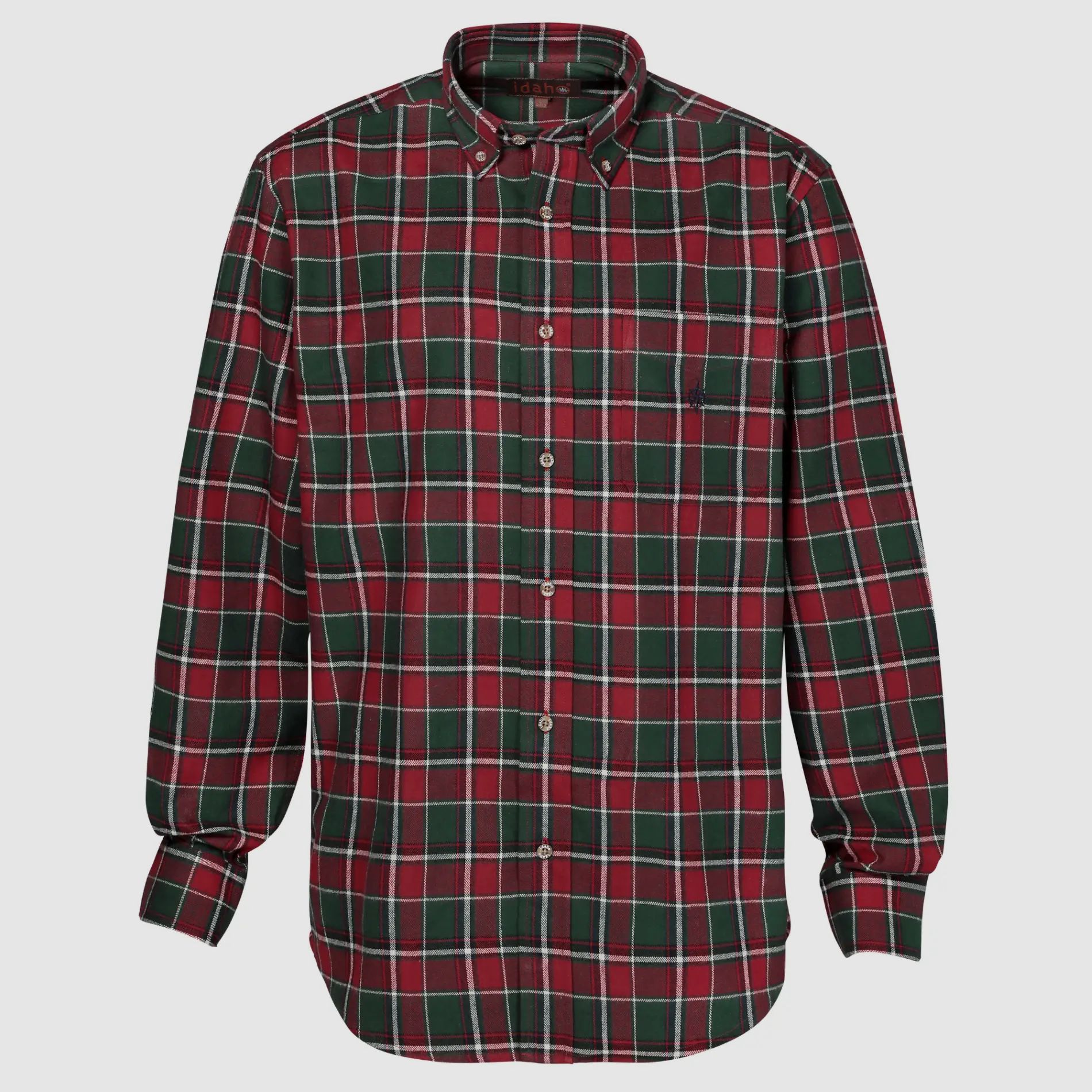Camisa de franela Idaho (a cuadros rojo-verde)