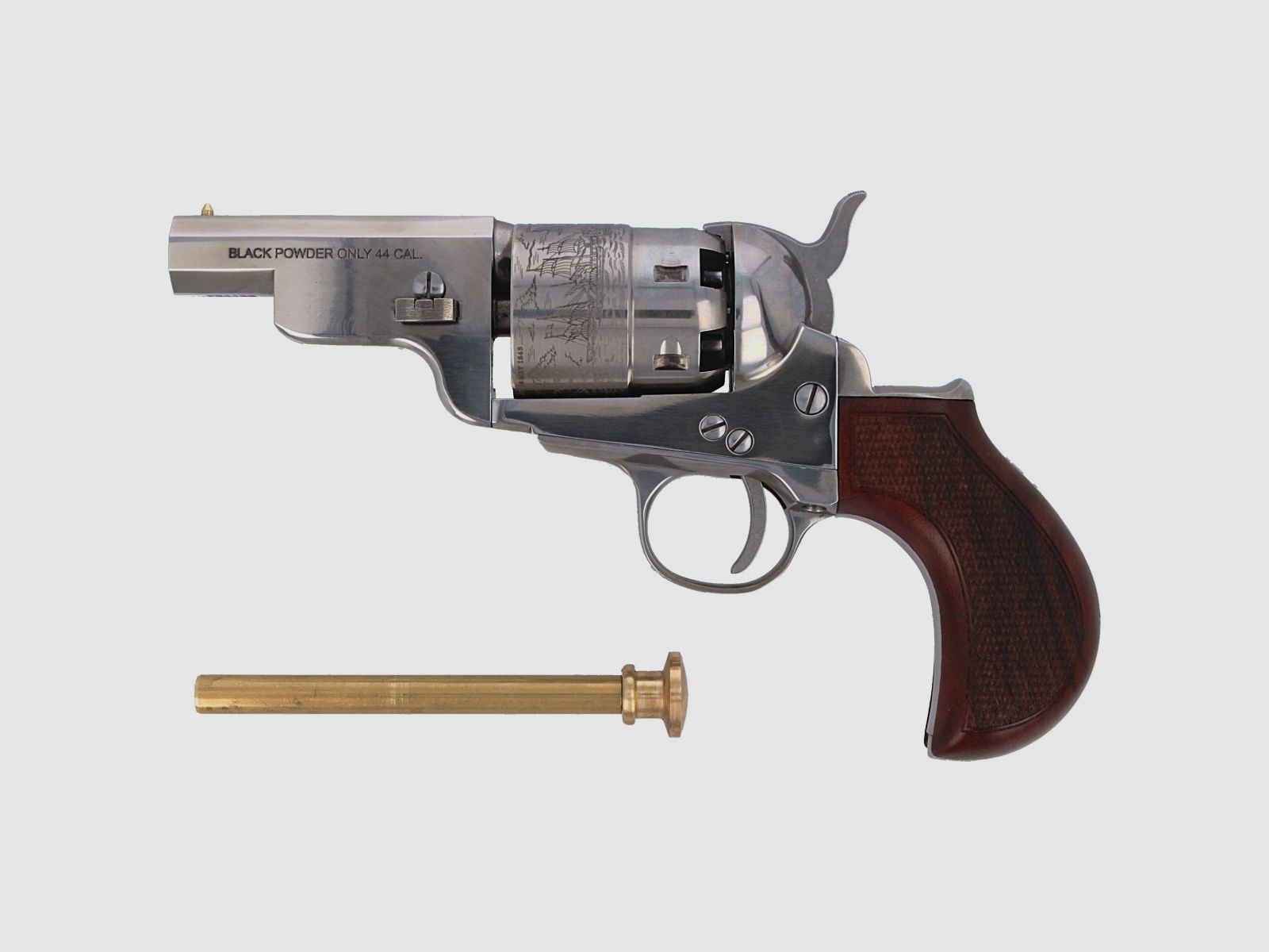 Rewolwer Pietta 1851 Colt Navy Yank Steel Old Silver Snubnose .44 (YASOS44MTLC), zdjęcie 6 z 6
