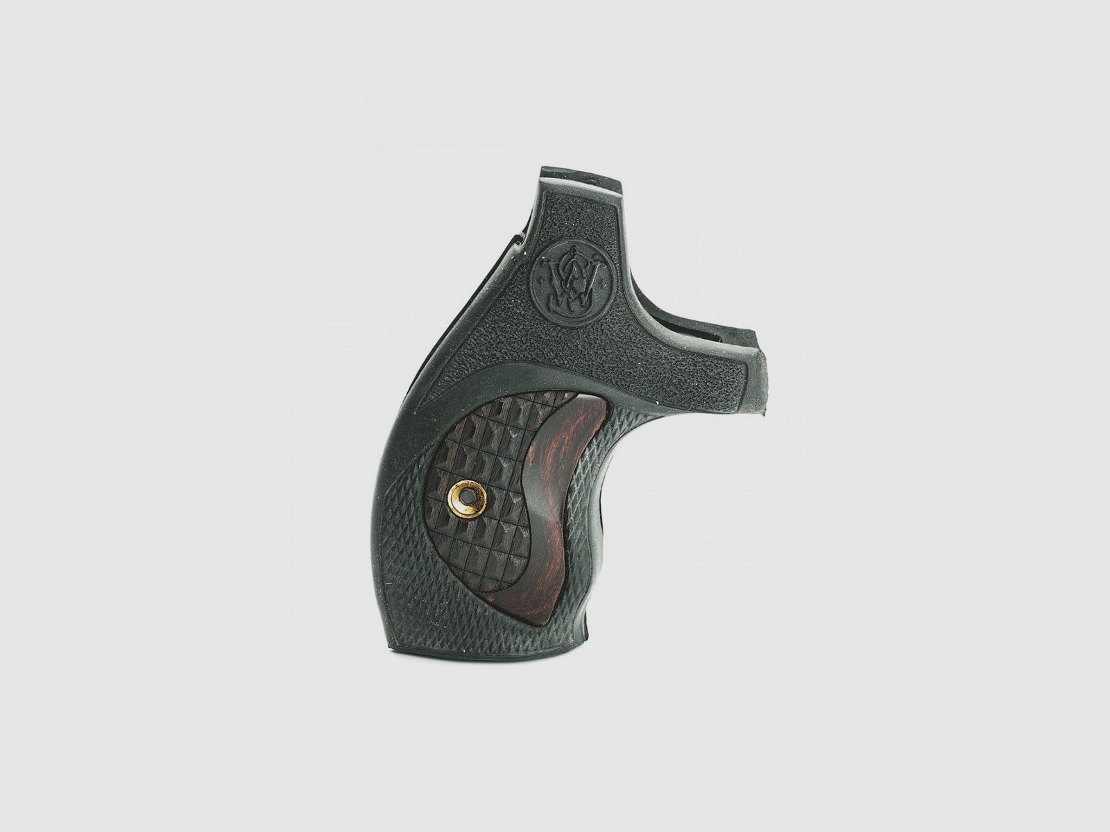S&W J ROUND FALCONIA BLACK GRIP WITH SUPER ROSEWOOD CROCBACK INSERT, image 1 of 3
