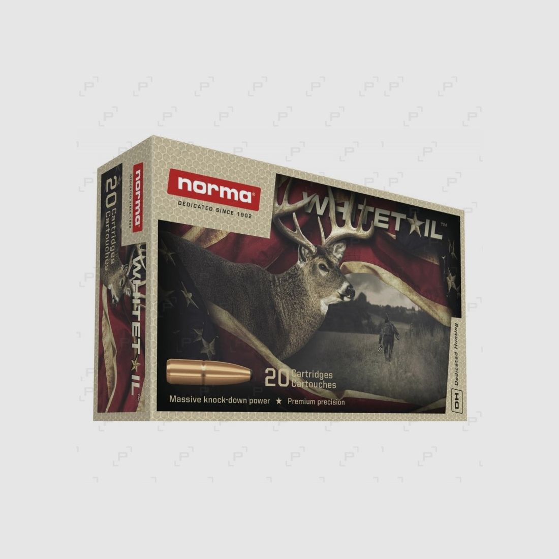 Box mit 20 Patronen für Großwild NORMA WHITETAIL Kaliber .243 WIN - 100 GR