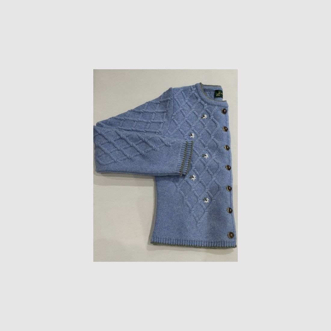 Cardigan da donna in lana merino blu chiaro