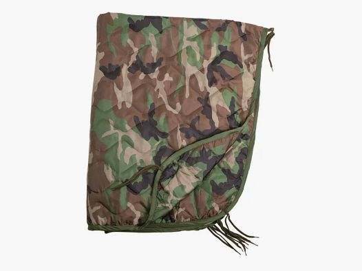 Doublure de poncho (couverture matelassée) - US Woodland - 210x150cm + sac de rangement