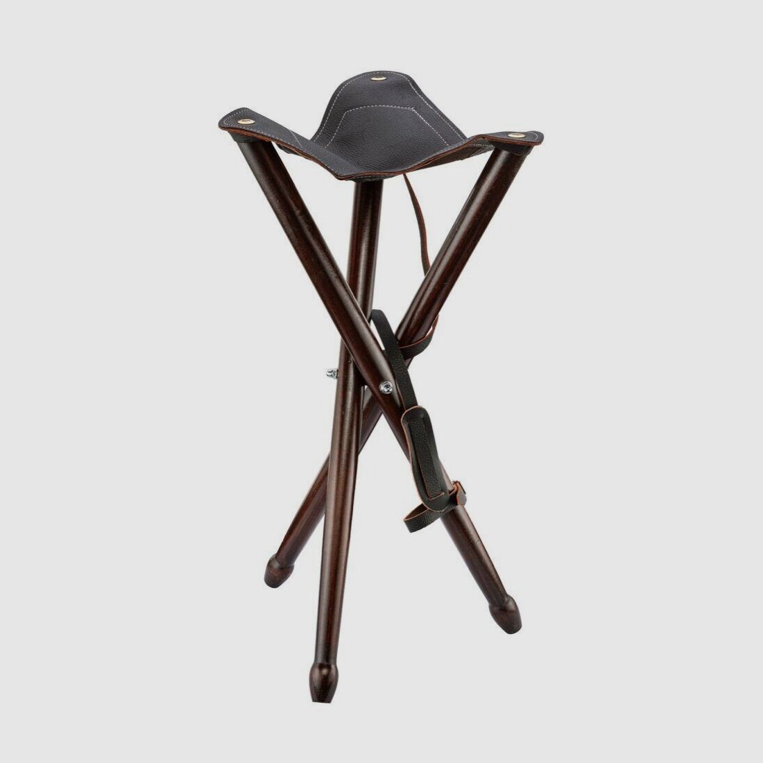 Sedia Pieghevole a Treppiede Legno – Lusso 65 cm Top in Pelle – Altezza, immagine 1 di 4