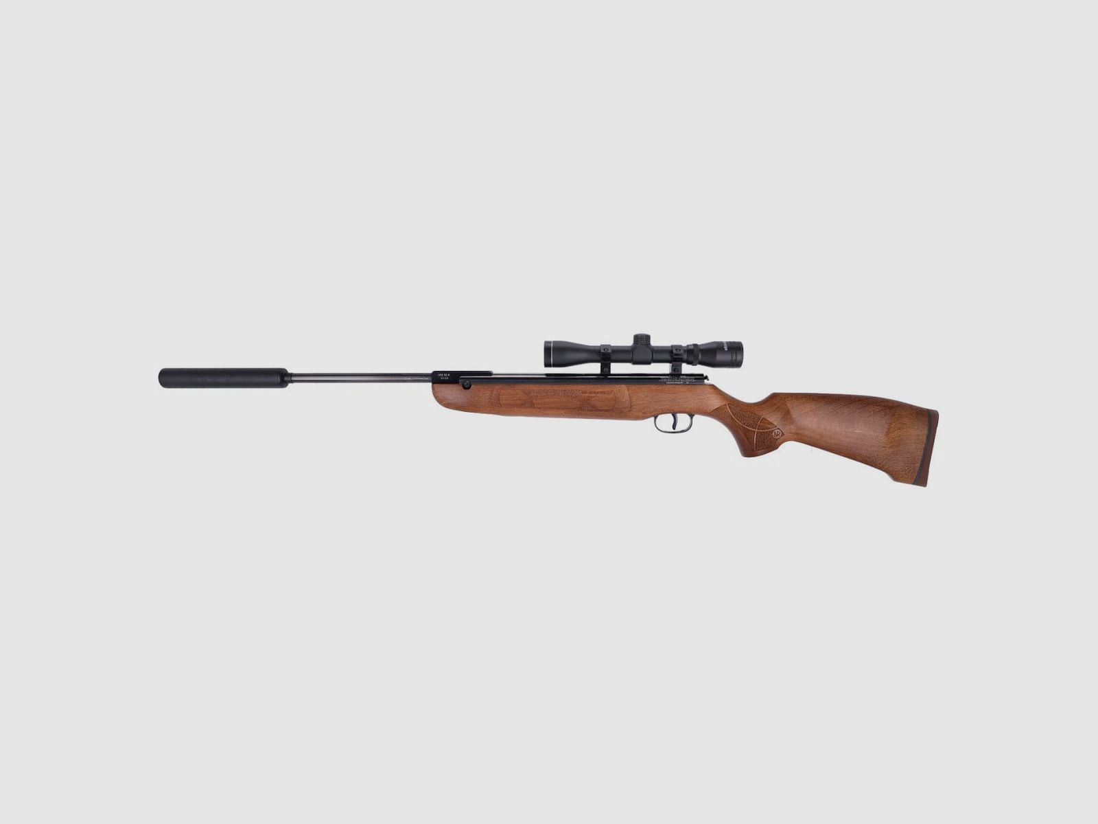 Weihrauch HW 50 M/II Set Luftgewehr Kal. 4.5 mm Diabolo mit Zielfernrohr 4x32 und Schalldämpfer, billede 3 af 3