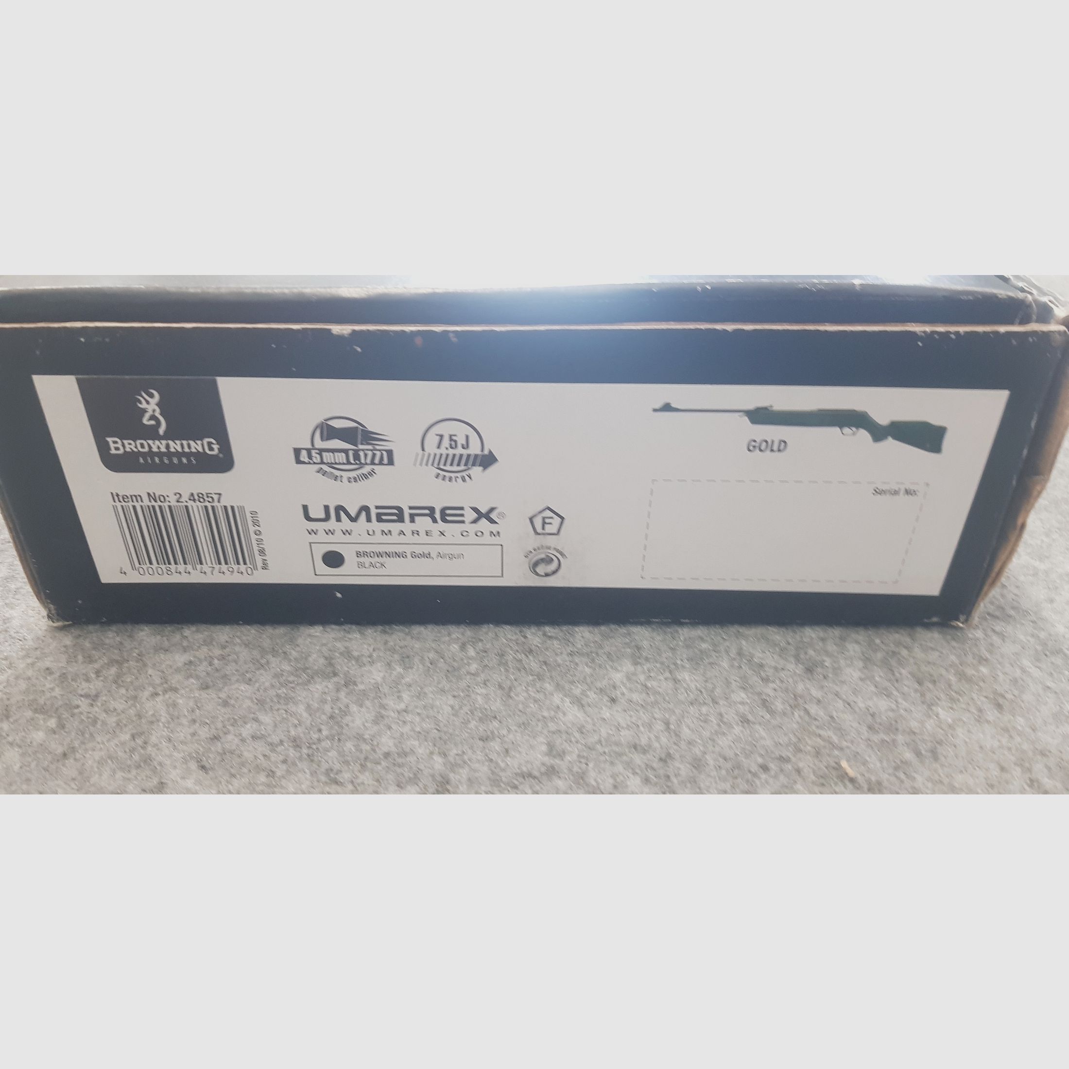 Neuwertig Browning Airguns Gold Umarex Knicker Luftgewehr mit F Zeichen cal. 4,5mm