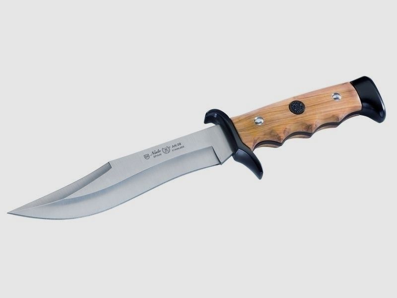 Messer, Klinge 18cm Olivenholz Aluminium Parier inkl. hochwertiger Lederscheide