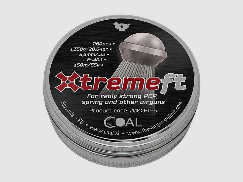Rundkopf Diabolos Coal Xtreme FT Kaliber 5,5 mm 1,350 g geriffelt 200 StĂĽck