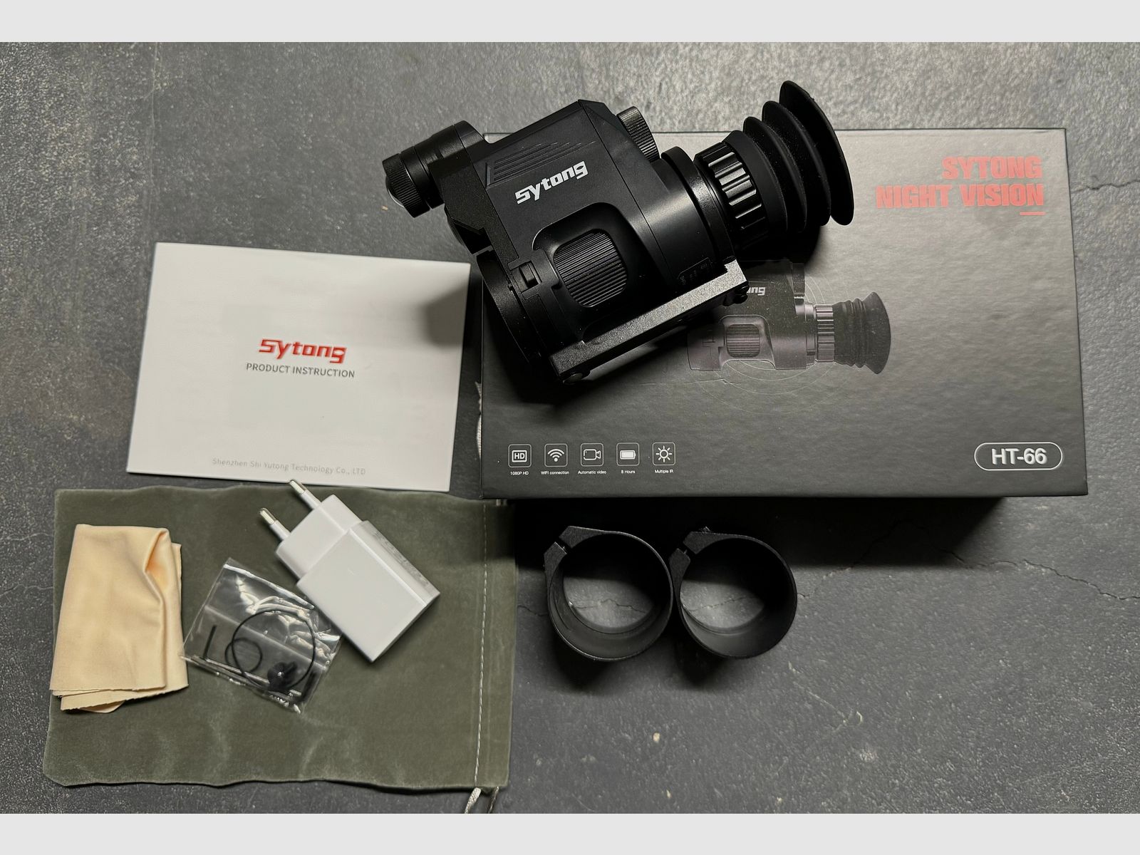 Nachtsichtgerät Waffen- und Helmmontage Sytong HT 66 German Ed. mit IR Strahler und Helmadapter