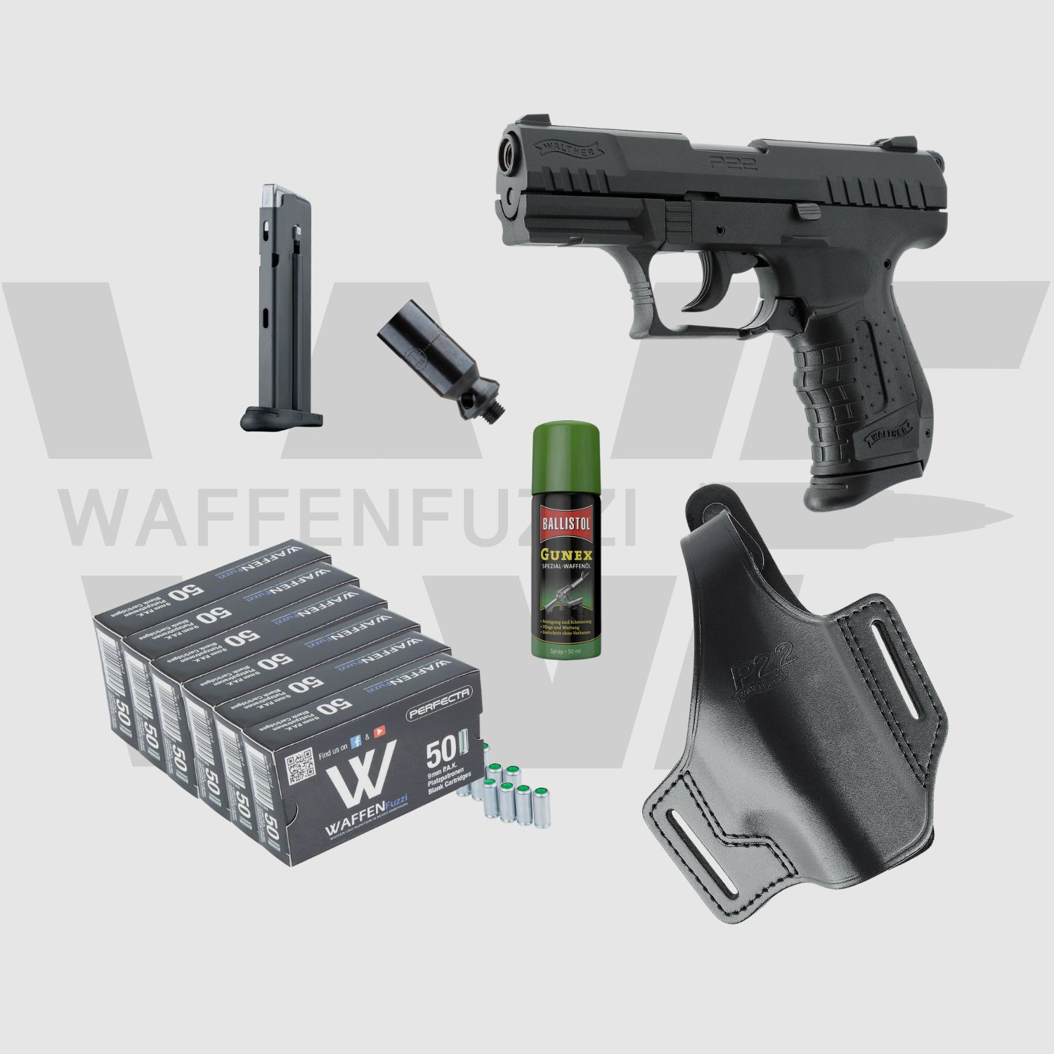 Walther P22 Ready "L" Zestaw broni hukowej Kaliber 9mm PAK
