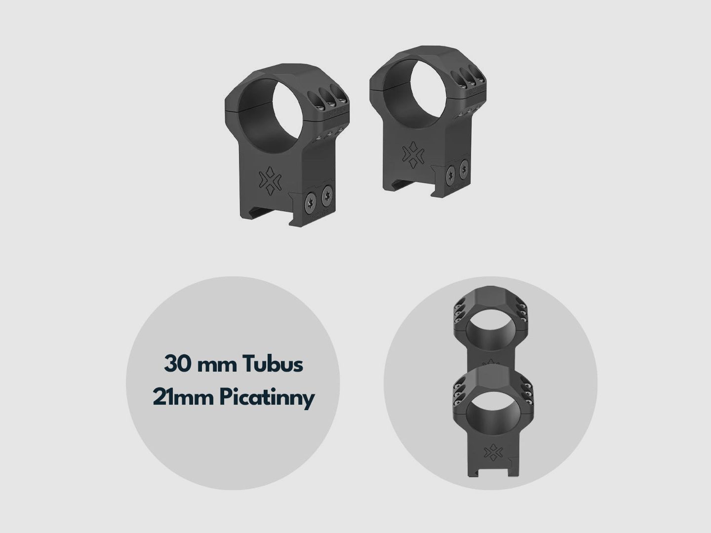 Vector Optics XASR-3053 X-Accu Montaggio per Tubo da 30mm, 21mm Picatinny, h= 38mm