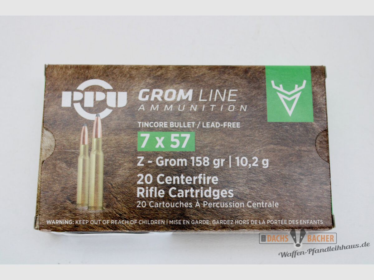 PPU Privi Partizan 7x57 10,2g/158gr Z-GROM Bleifrei 20 Schuß