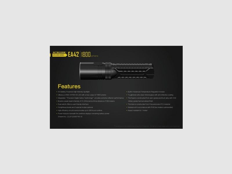 Linterna Nitecore EA42 1800 lúmenes, imagen 24 de 25