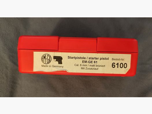 EM-GE 61 Pistolet de départ 6 mm mat bronzé Pistolet de signal avec canon supplémentaire