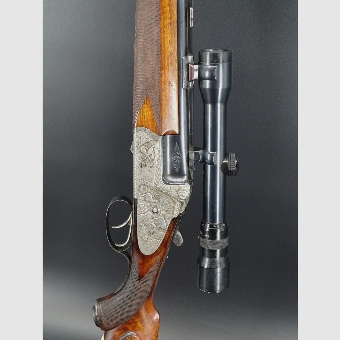 Fusil à canon juxtaposé + WL # 33 Franz Sodia gravure plaques latérales année 1945 dissolution de collection