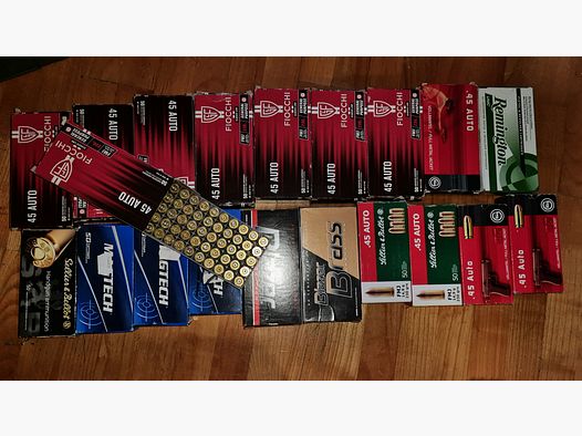 Étuis 45 ACP, 1000 pièces de différents fabricants