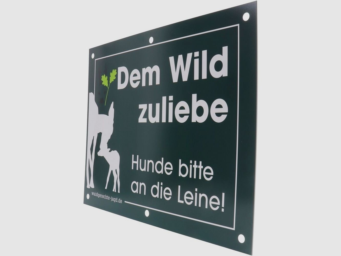 Waidgerechte Jagd Hinweisschild Hunde bitte an die Leine - 4er-Pack