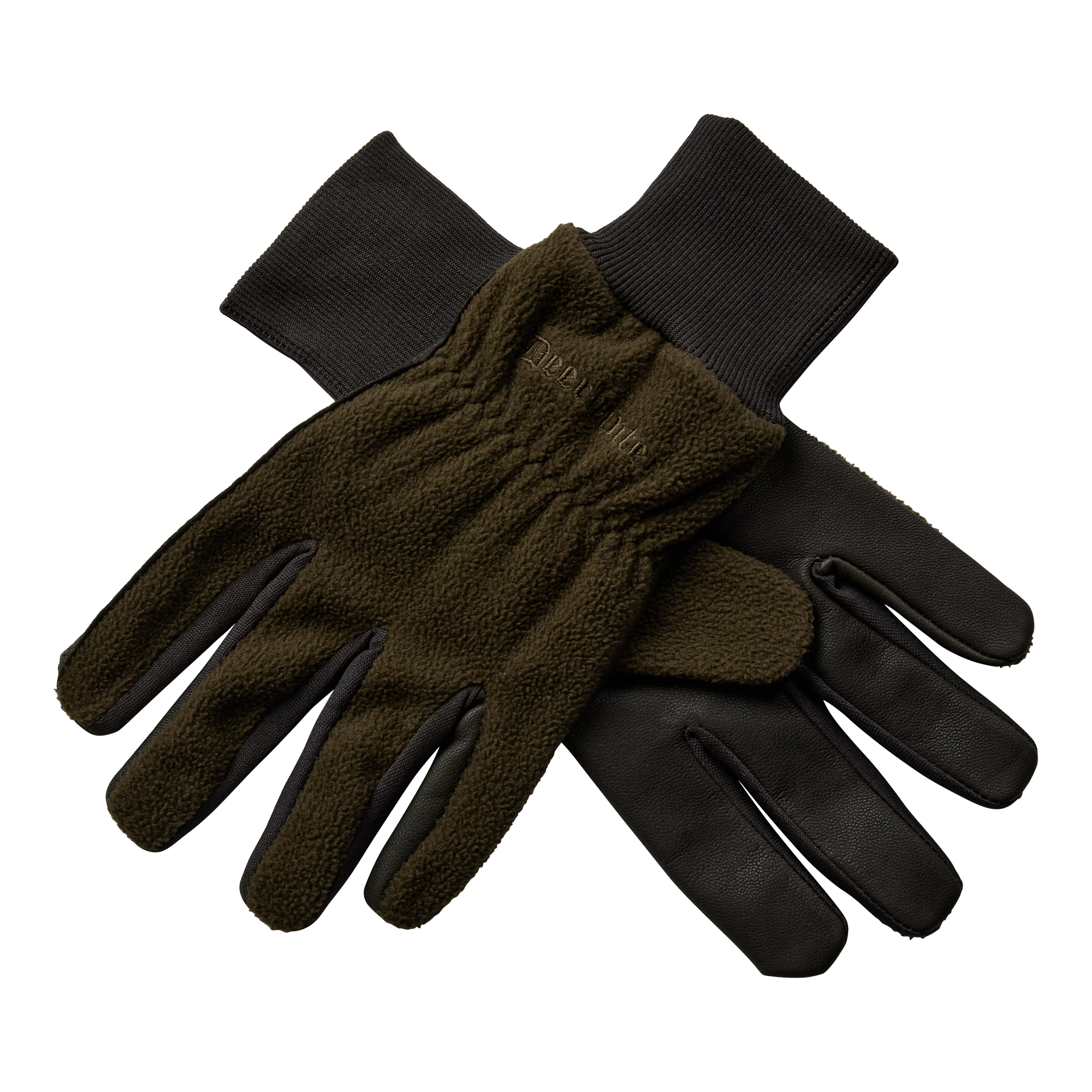 Gants en polaire avec cuir - Art Green, image 1 sur 2