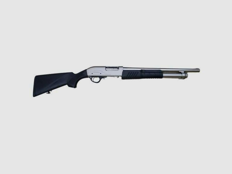 Hatsan Pompgeweer Optima AimGuard Verchroomd Marine 18″ Kal.12 Mag.