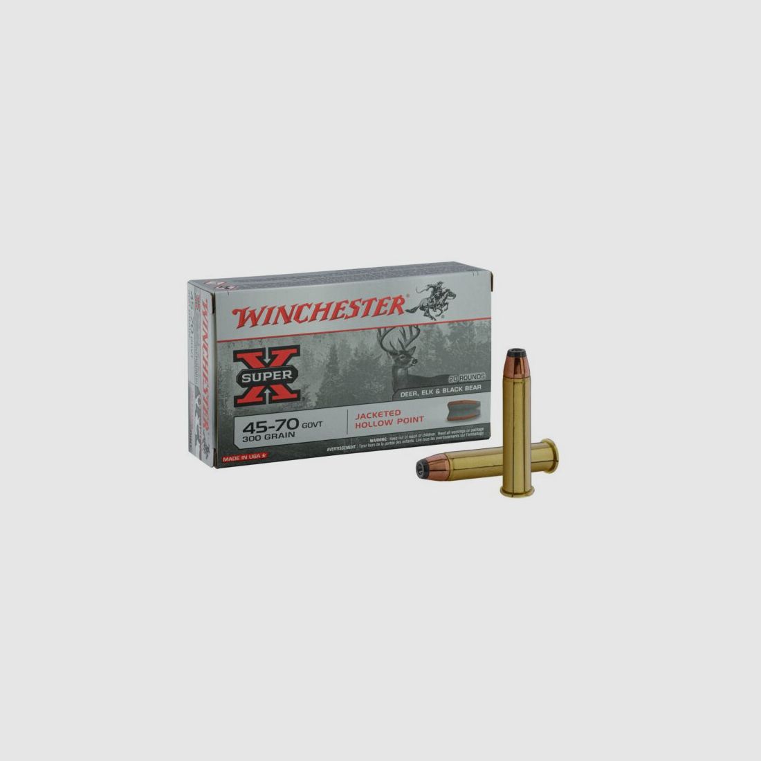 Winchester Super X Jacketed Hollow Point Patrone Kaliber 45/70, Bild 1 von 4