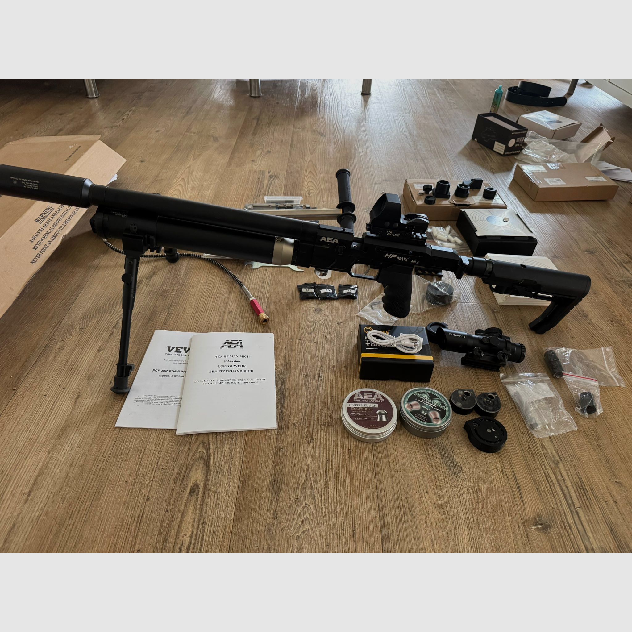 Airgun HPMAX Mk2 kaum benutzt mit div. Zubehör 