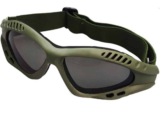 DELTA SIX FlexProtect Airsoft Schutzbrille (oliv - Smoke Glas)