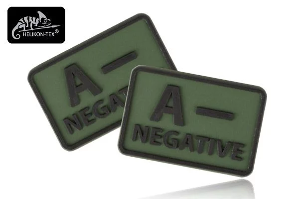 Patch Emblem BLOOD GROUP A- set of 2 PVC olive