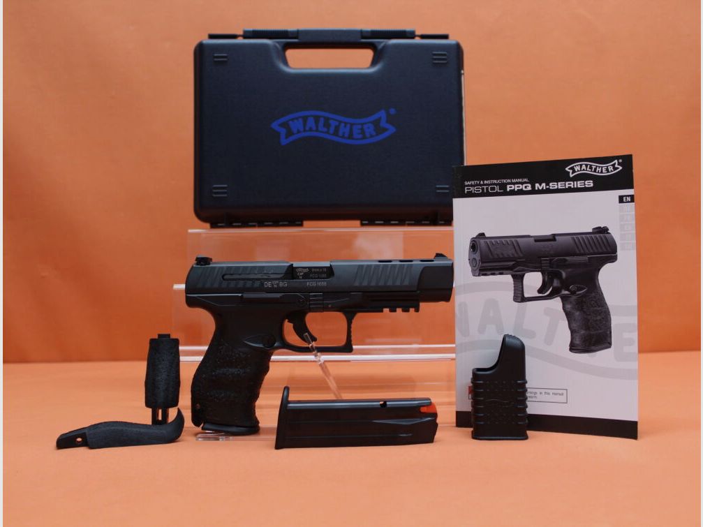 Walther Ha. Pistolet 9mm Luger Walther PPQ M2B (KU, AM) Sport 5" lufa poligonowa / zapasowy magazynek (9mm Para / 9x19)