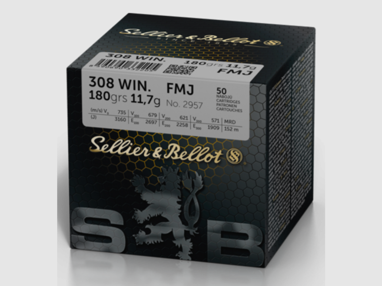 308 Winchester S&B FMJ 180gr VE50