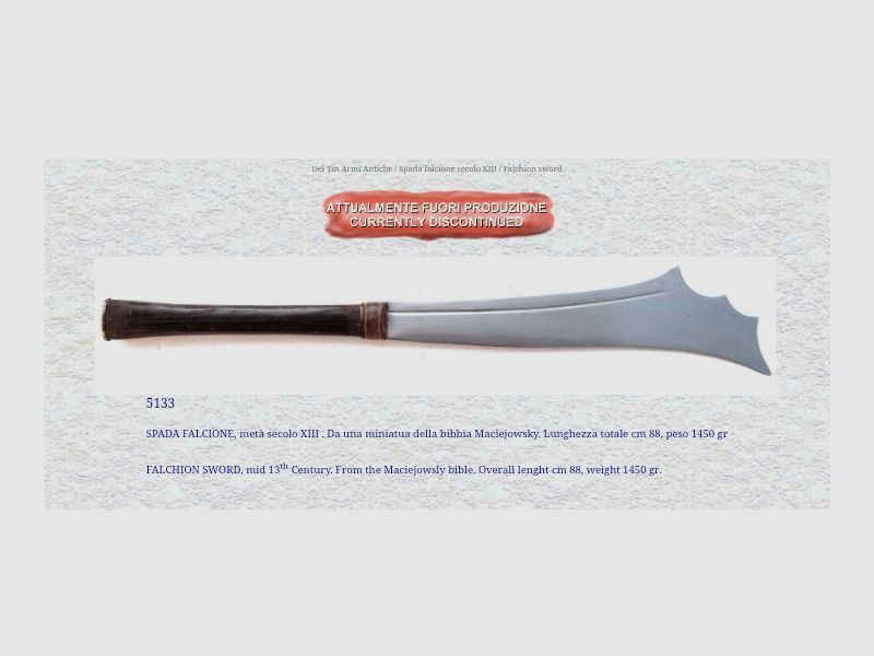 Schwert / Falchion Von Del Tin