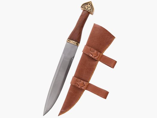 Viking sax knife with leather sheath