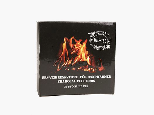 20 Brennstifte Glimmkohle für Handwärmer