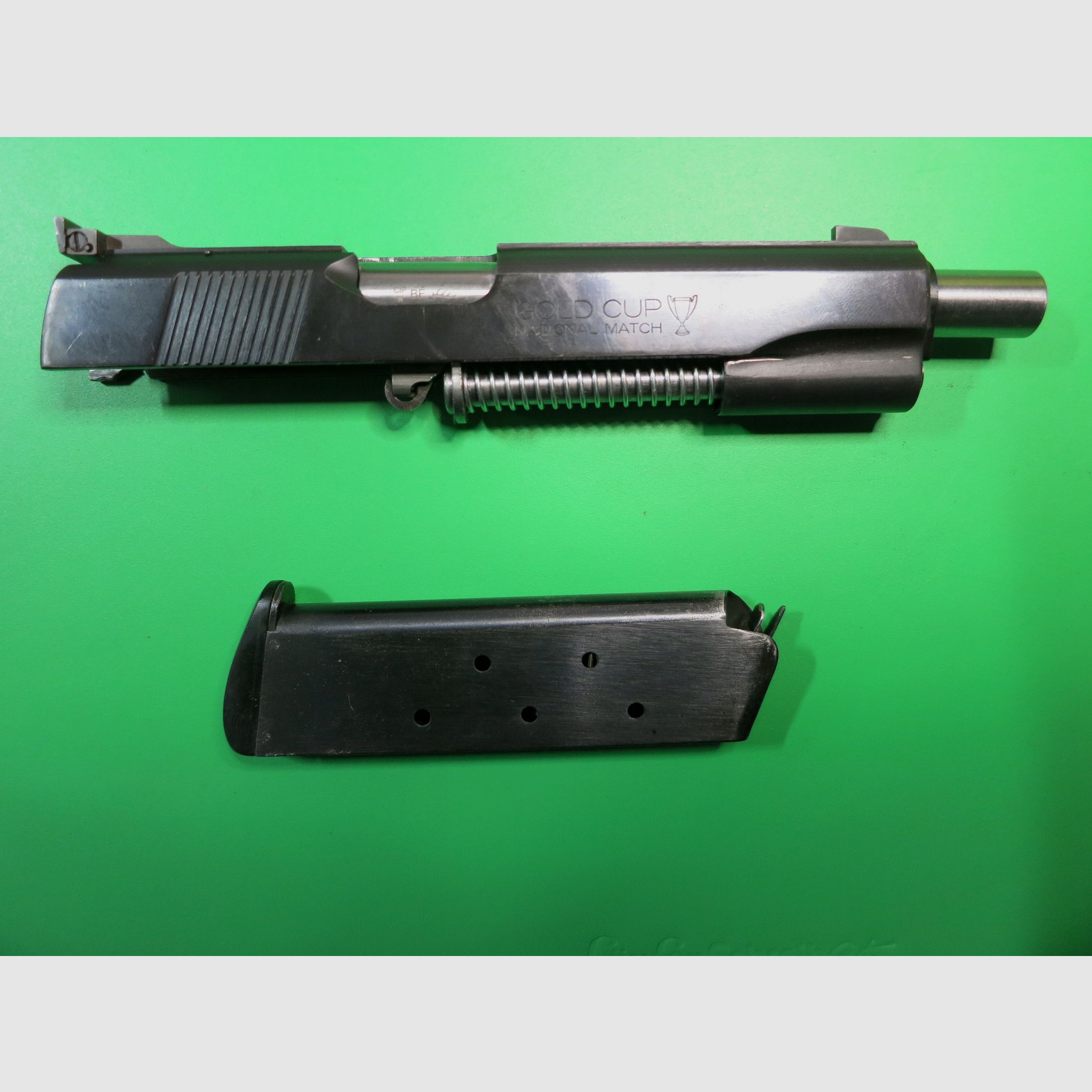 Colt exchange system for pistol 1911 National Match Gold Cup; Wilson barrel 6", MOGDANS, .45ACP, ELLIASON target rear sight #84