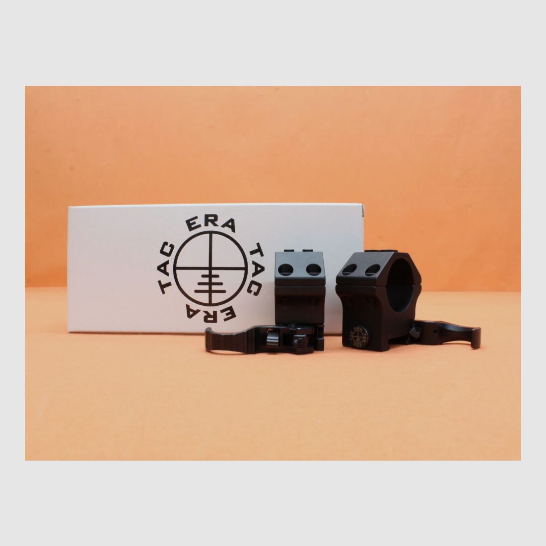 Recknagel Era-Tac QD mounting rings 30mm (T1003-0013) with lever, black aluminum, height=13mm for Picatinny profile