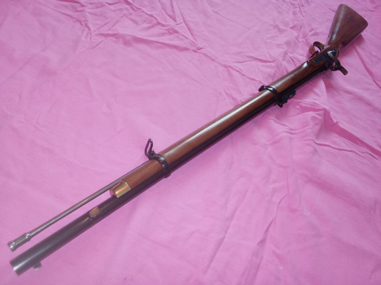 Gewehr PEDERSOLI Enfield 2 Bänder Pat 1858 mit Schlagbolzen Kal 577