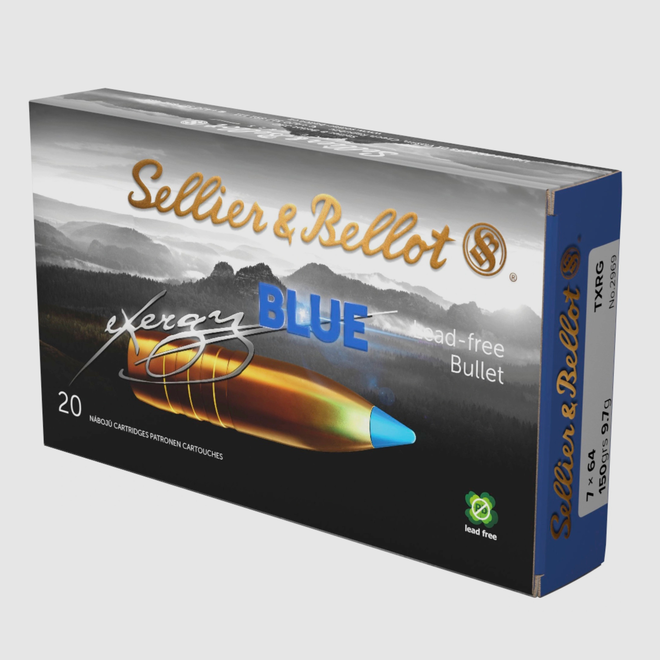 Sellier & Bellot 2003951 7x64 TXRG blue 9,7g 150grs 20 Stück bleifrei Büchsenmunition