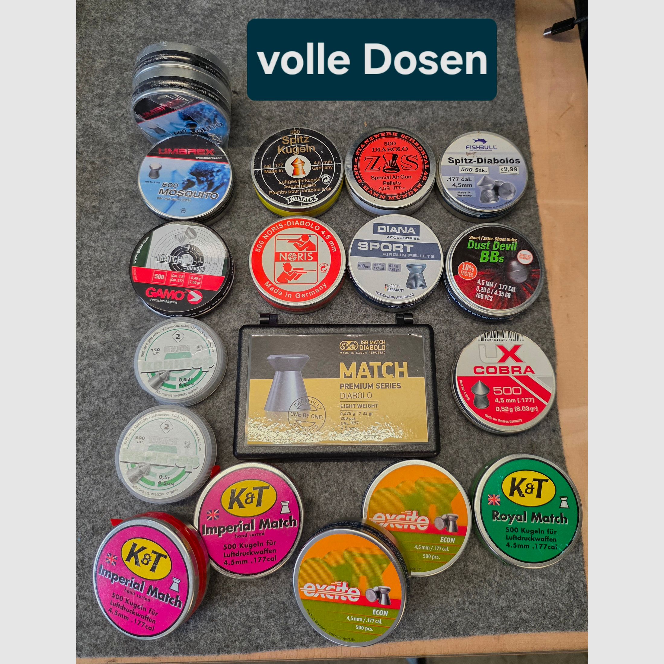 11kg !!! Konvolut Diabolo 4,5mm Kugeln Munition  Federdruck Gas Co2 Luftgewehr Luftpistole Match