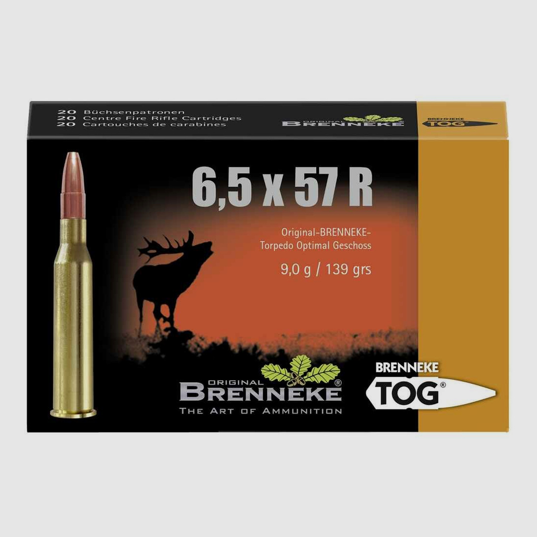 6,5x57 R TOG 9,0g/139grs. Brenneke