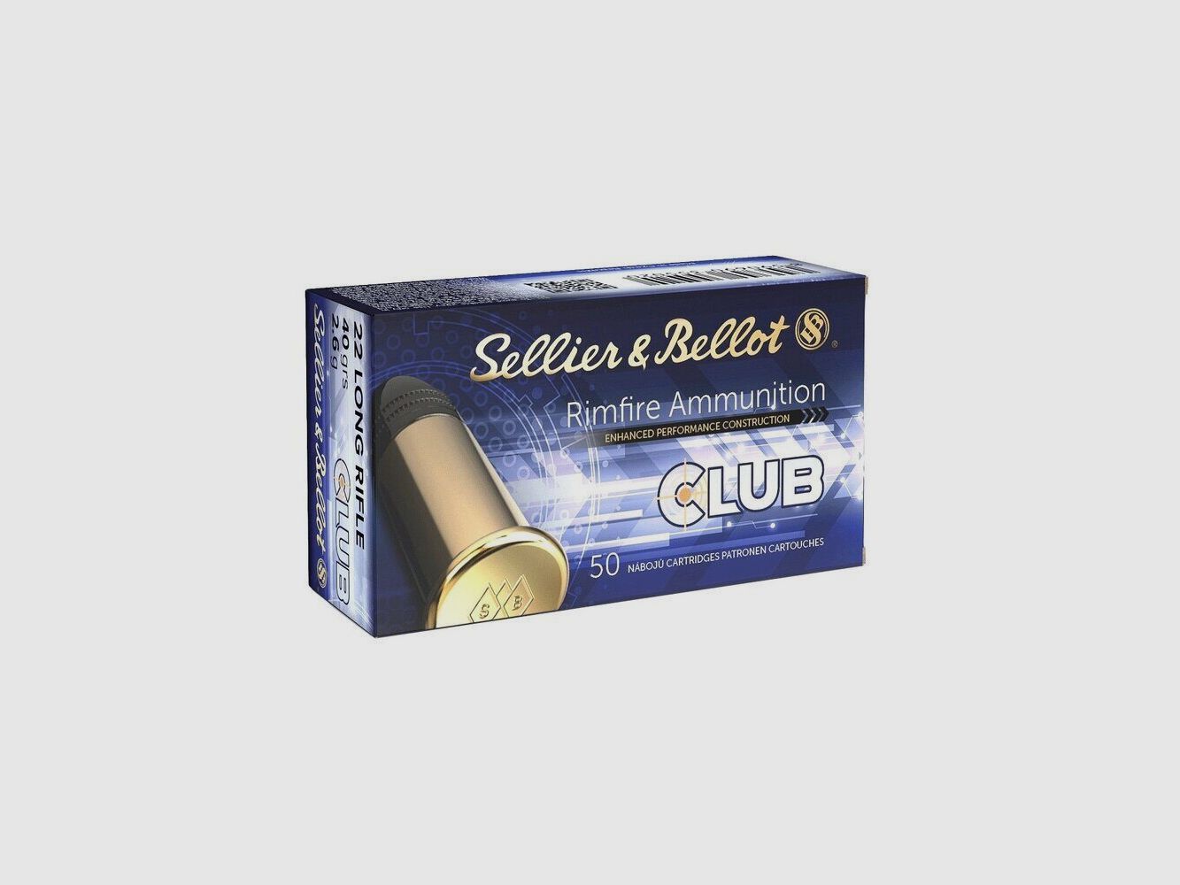 Ammunition Sellier & Bellot 22 LR Club 40gr 2.6g Box of 50