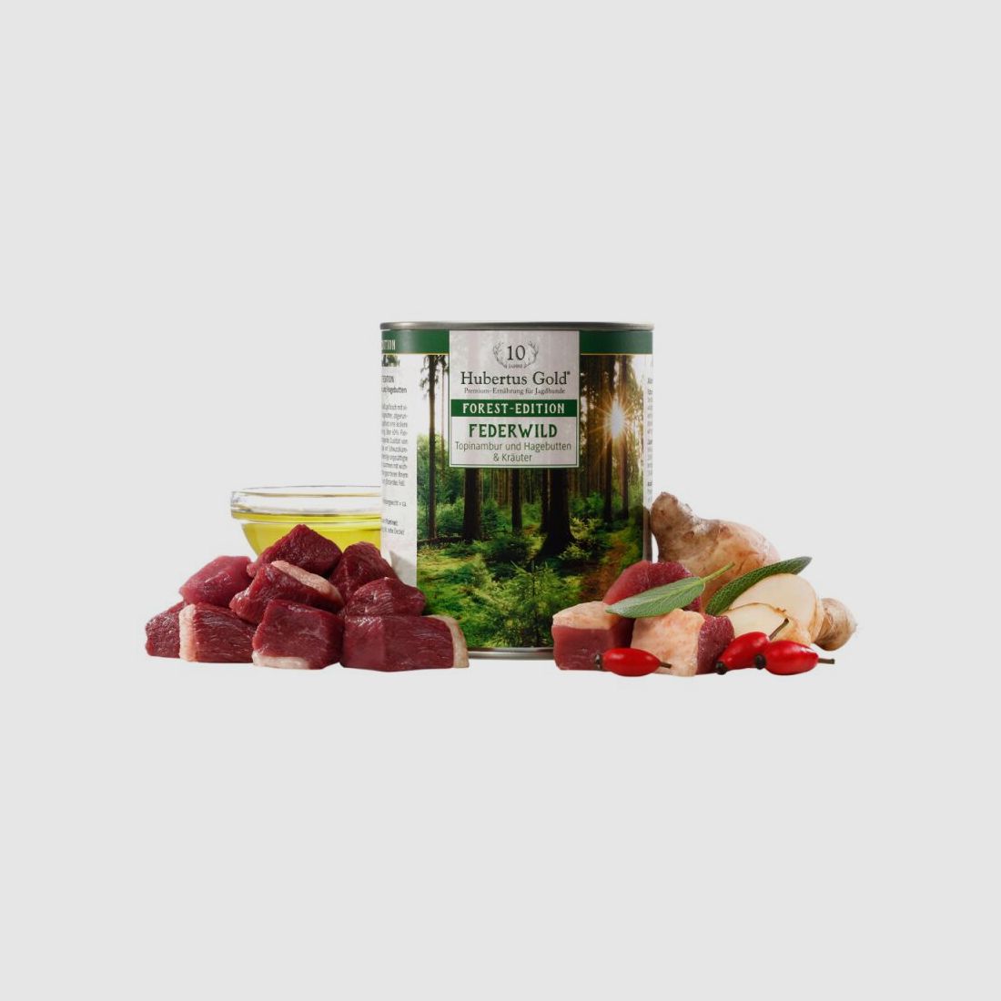 Hubertus Gold Forest Edition Federwild mit Topinambur + Hagebutten und Schwarzkümmelöl 800g