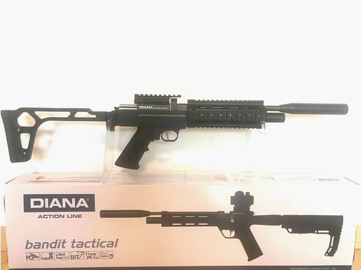 Pistola de aire Karabiner Diana Bandit "Tactical Ultimate" con chasis de aluminio y culata plegable similar a AR15/SIG, F libre desde 18 años