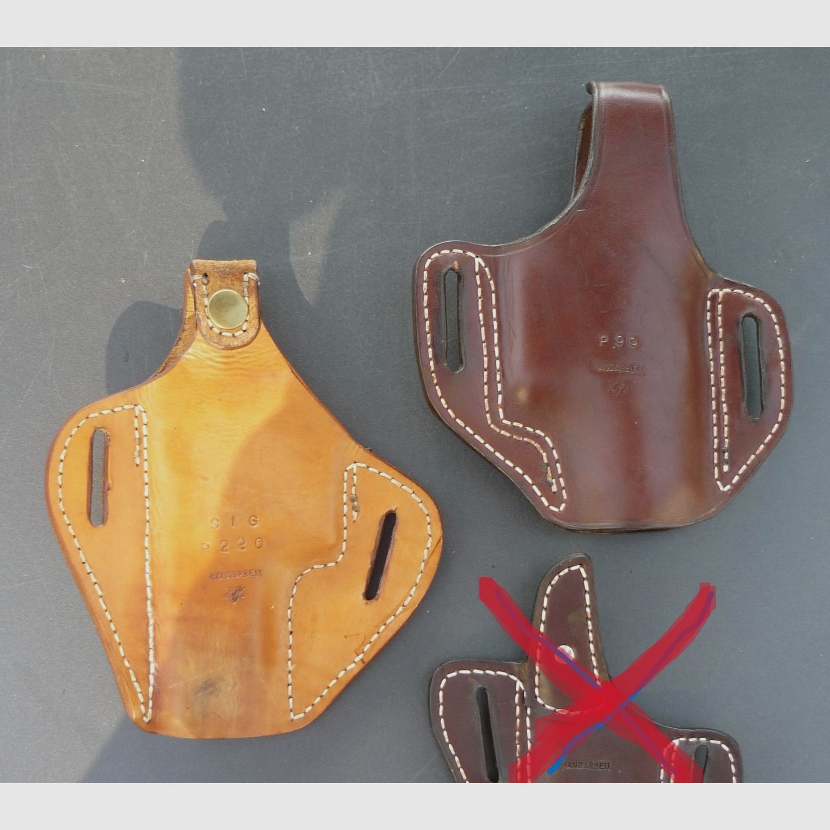 HKDesign Holster Art. Nr. 015 , Security Pancake Holster für SIG P220 - Rechtshänder-bzw.  P99 - Linkshänder -