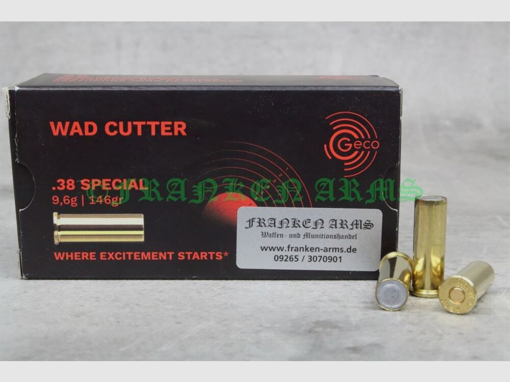 Geco .38 Special Wad Cutter 148gr. 9,6g 50 sztuk ceny hurtowe