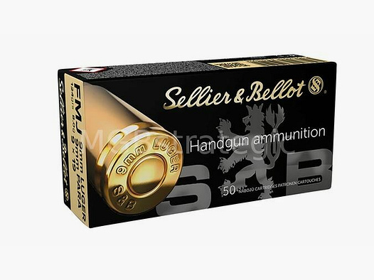 Sellier & Bellot 9 mm Luger Pełnopłaszczowy 8,0g/124grs. 20x 50 sztuk - brak wysyłki, tylko odbiór!