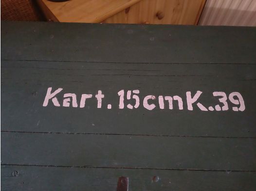 Munitionskiste - 2.Weltkrieg - 1940 - WM - Stempel - Holz "Kart. 15cmK39" #Rare#