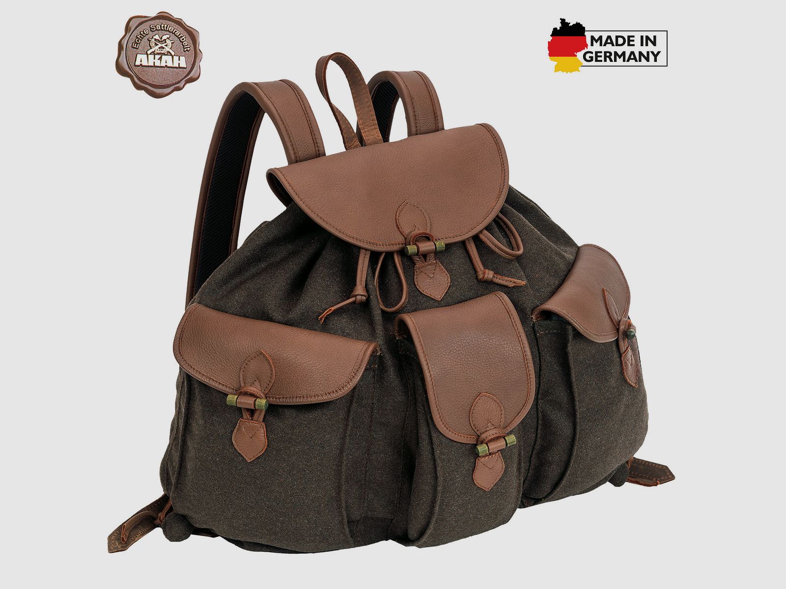 Rucksack Loden de Luxe mit Elch-Leder