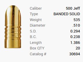 Balle Barnes .510 / 13,00mm 535GR Banded Solid 20 pièces