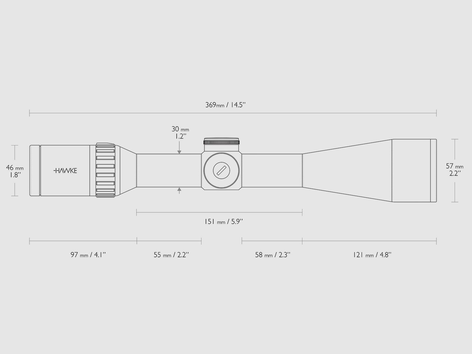 HAWKE 16350 Zielfernrohr ENDURANCE 30 WA SF 4-16x50 LR DOT 8x