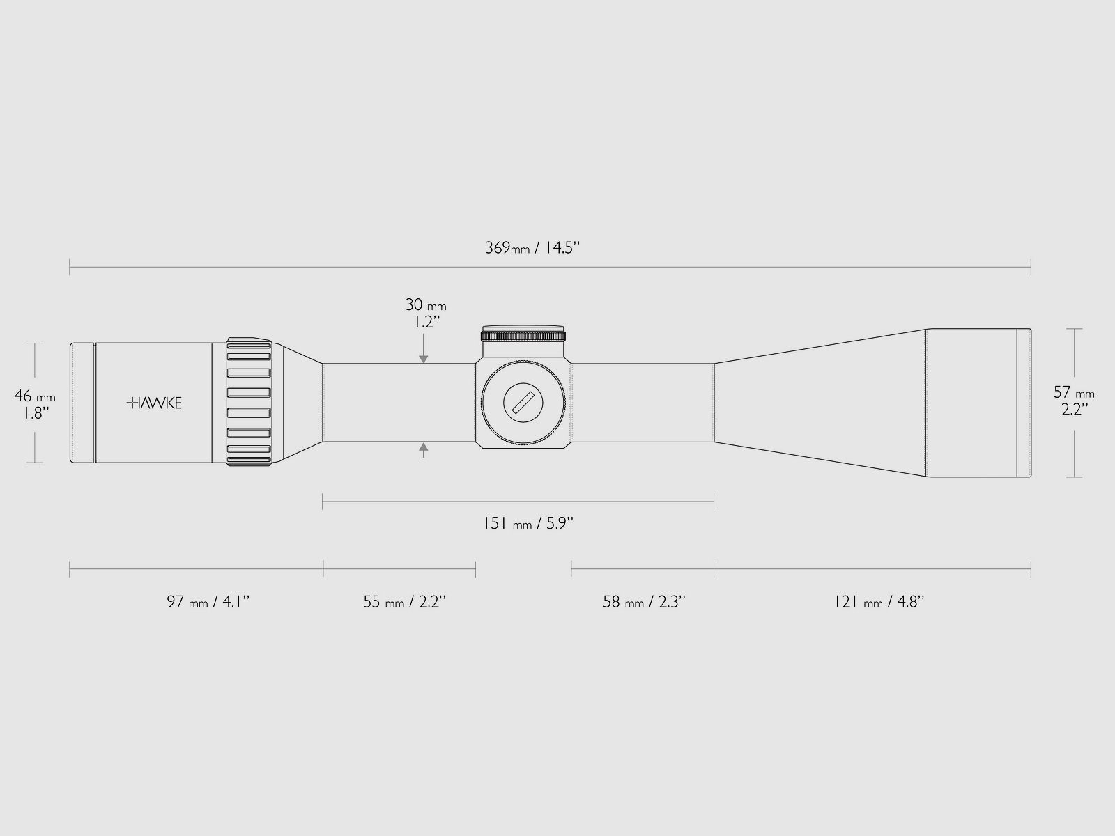 HAWKE 16350 telescopio di puntamento ENDURANCE 30 WA SF 4-16x50 LR DOT 8x