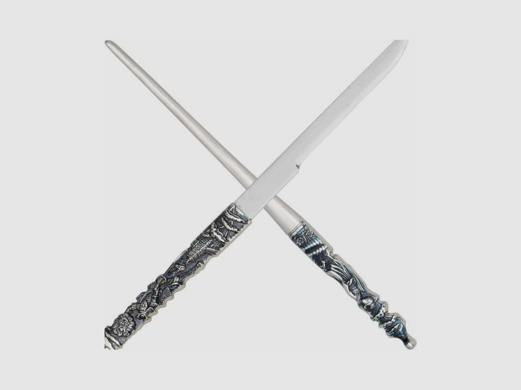 Katana Schwert mit zwei Beimessern Kozuga und Kogai, schwarz